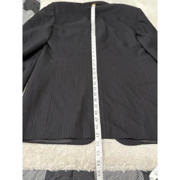 Corneliani Mens‎ Black Striped Wool Blazer Sport Jacket Italy Size EU 52 US 42